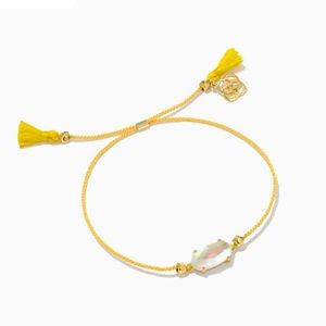 Kendra Scott Everlyne Yellow Cord Friendship Bracelet in Dichroic Glass NWT